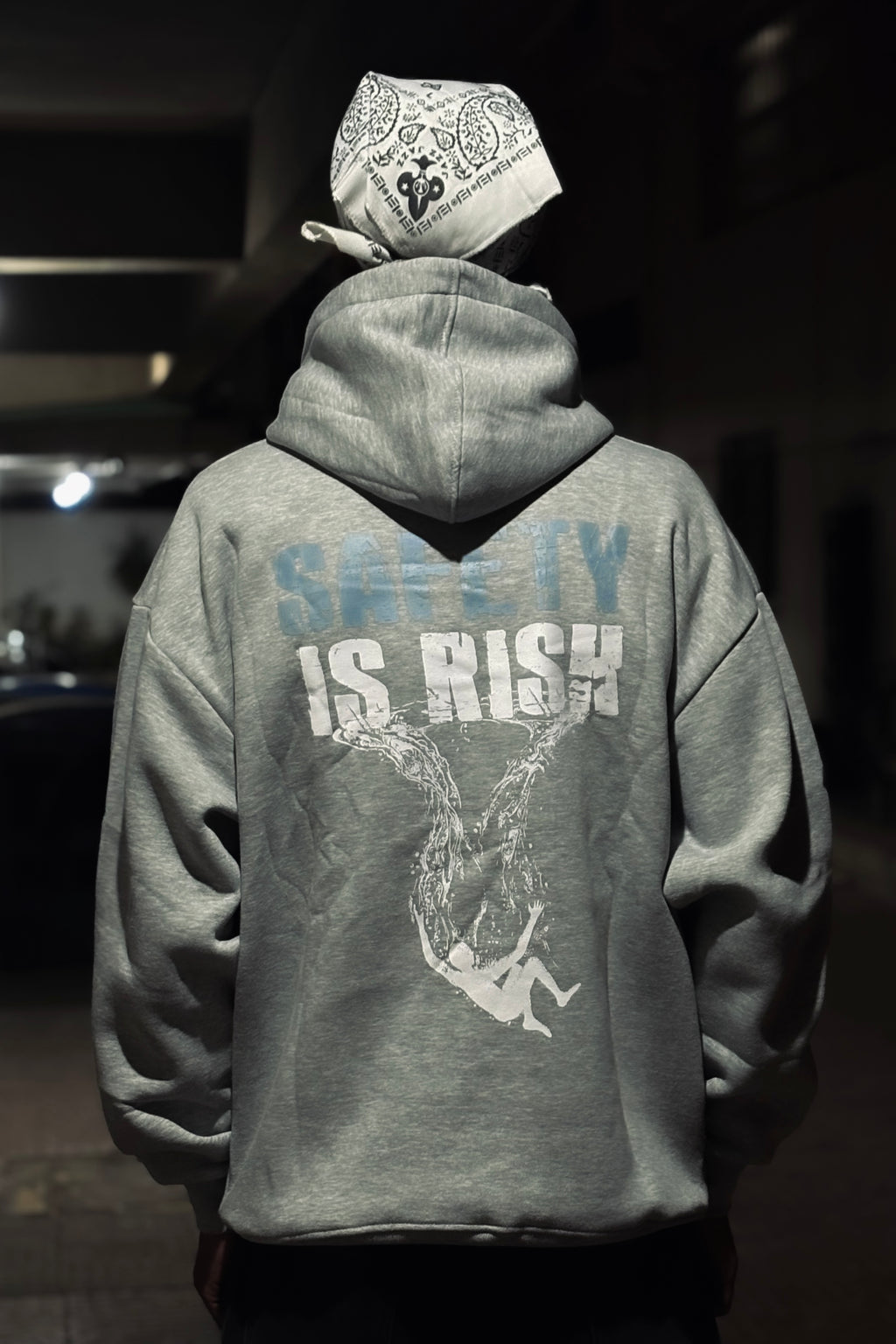SAFTY IS RISK GRAY HOODIE